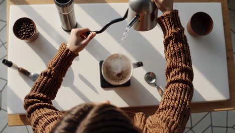 making pour over coffee