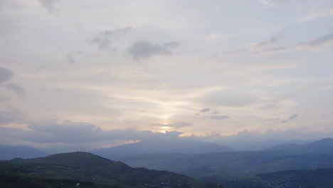 Hazy-dusking-sky-over-Akaltsikhe-countryside-region-in-Georgia