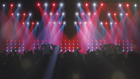 animación de una multitud de personas bailando en un lugar de música con luces coloridas