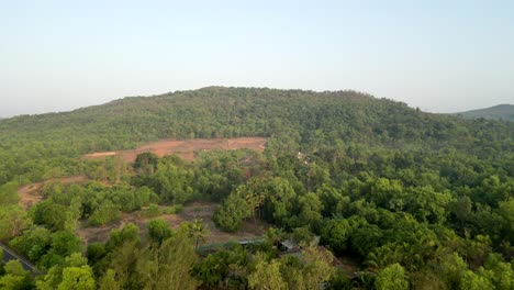 early morning mountain and forest drone shot alibaug