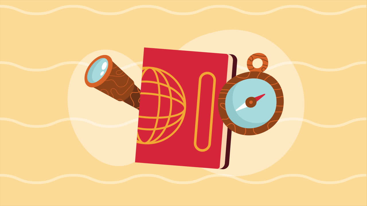 빨간 여권 여행 문서 애니메이션