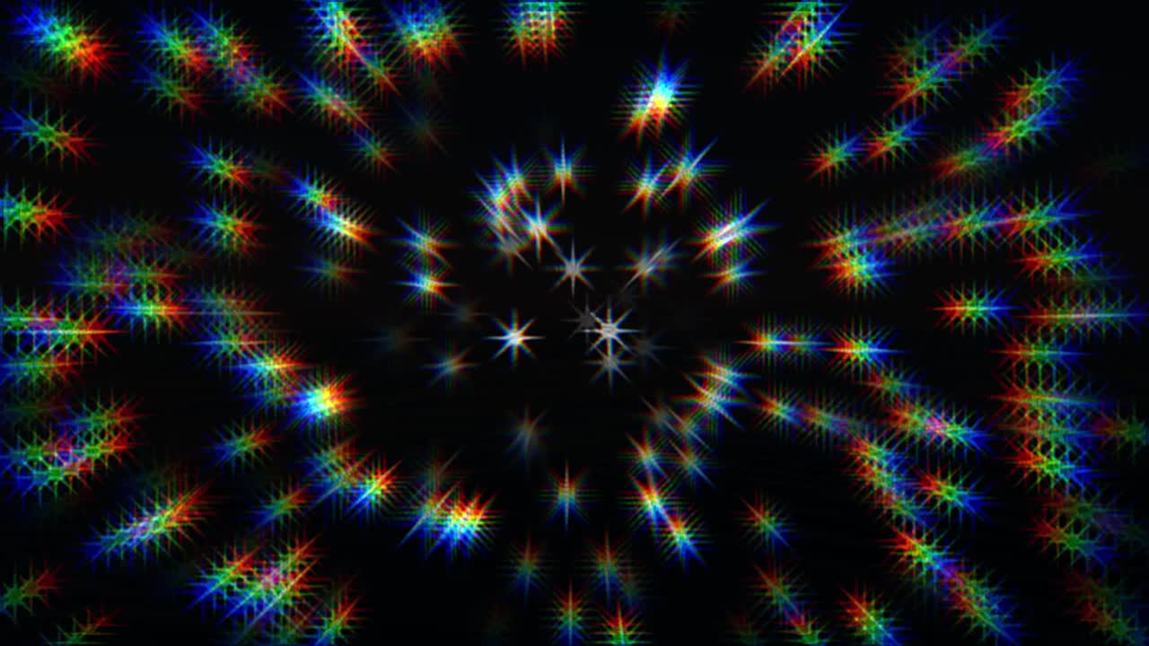Animazione di bokeh stellato con distorsione cromatica