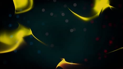 abstract glowing yellow particles on dark background