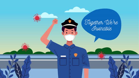 police with together we are invincible message campaign