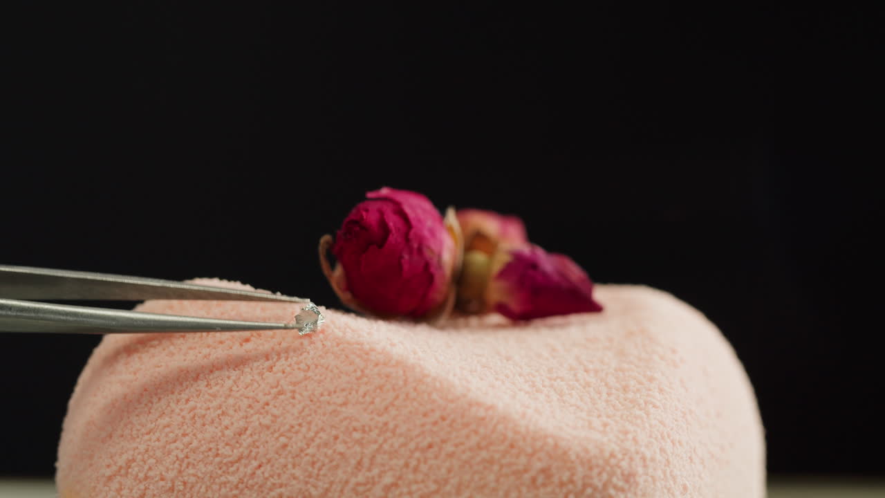 Rose Decorated Pink Mousse Cake