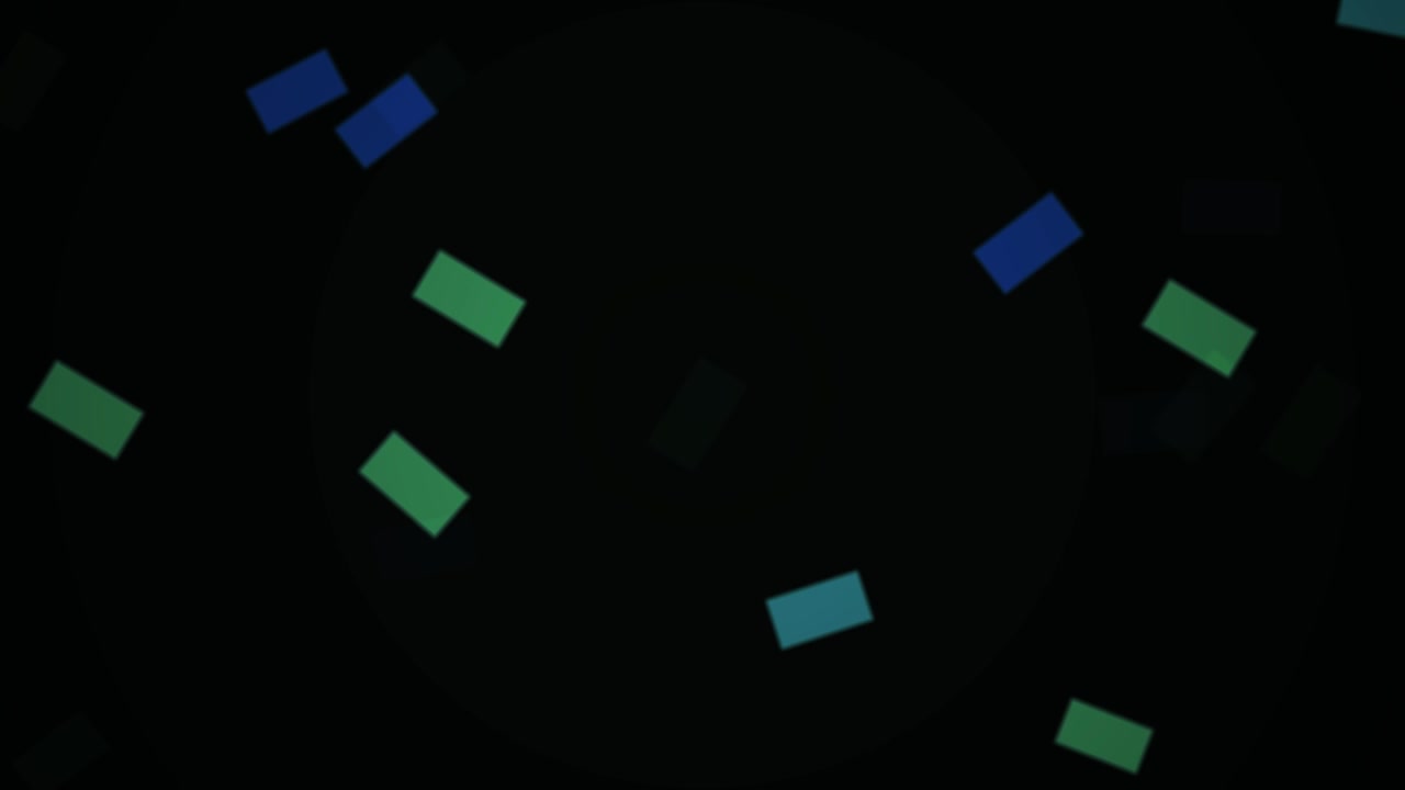 Abstract Motion Background with Floating Blue and Green Rectangles