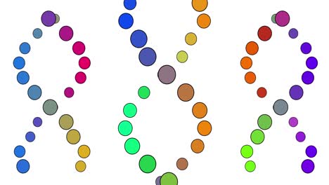 animación de cadenas de adn sobre un fondo blanco