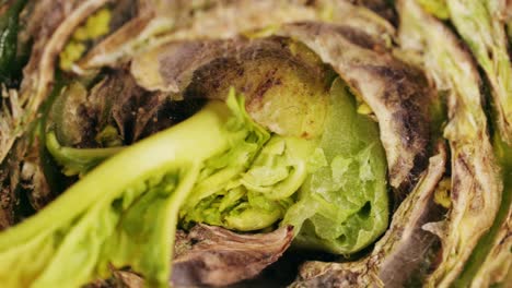 close-up of a damaged or spoiled vegetable