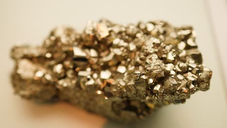 close-up of gold nugget in museum exhibit