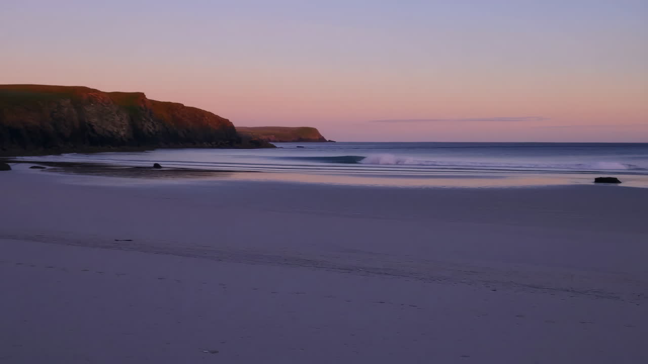 Serene Coastal Sunset on a Tranquil Beach