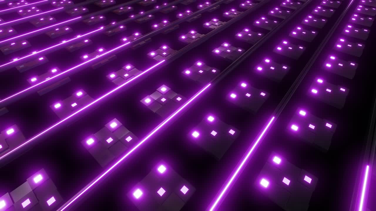 Motivo astratto di quadrati luminosi viola