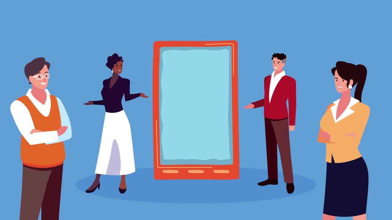 스마트폰을 선보이는 사업가들