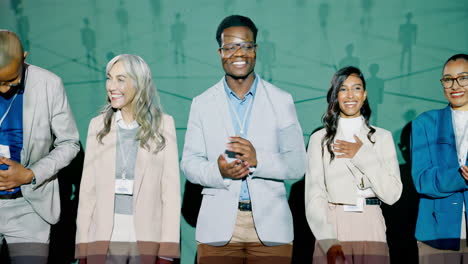 group of diverse professionals at a business event