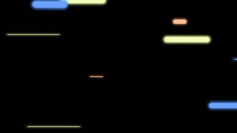 neon kleurrijke horizontale lijnen naadloze lus op een zwarte achtergrond. abstract glijdend ontwerp.
