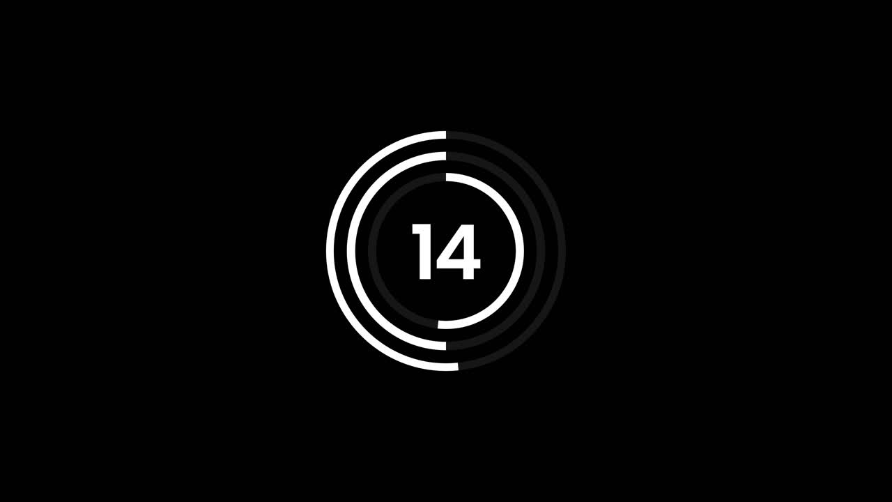 Digital Countdown Timer from 30 to 1 on Black Background