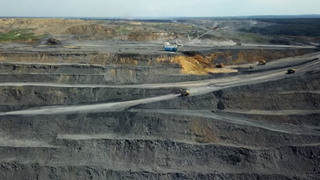 aerial view of an open-pit coal mine