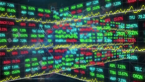 animation of statistics and financial data processing