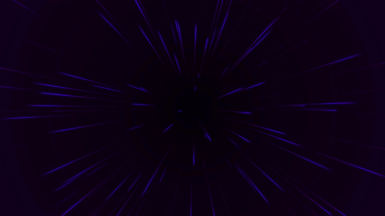 línea de velocidad de bucle sin costuras zoom brillo en fondo violeta oscuro animación negra