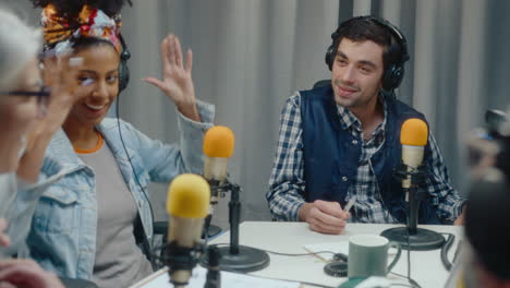podcast interview in progress