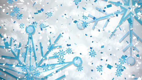 animación de copos de nieve que caen sobre un fondo blanco