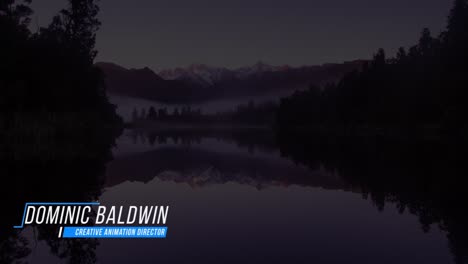 serene mountain lake scenery with text overlay