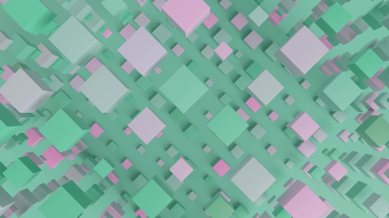 Projection mapping color sifting cube shapes.