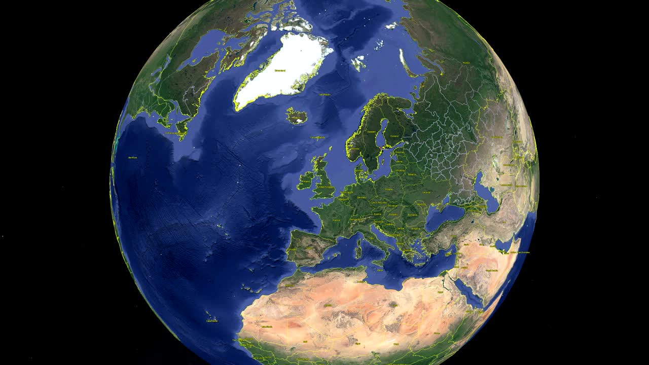 швеция с флагом. 3d земля в космосе - увеличить в швеции внешний