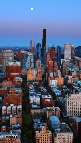 new york metropolis aerial view. manhattan city drone shot. vertical video
