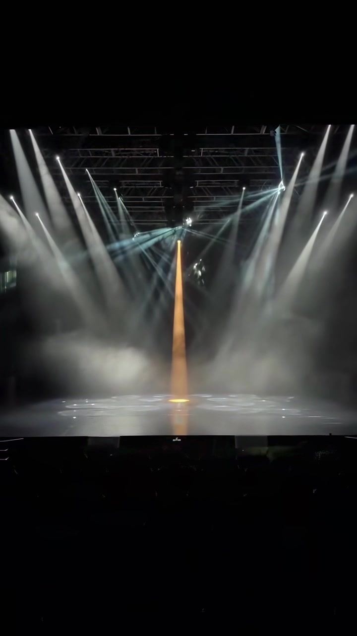Dramatic Stage Lighting With Spotlight and Haze in Empty Theater