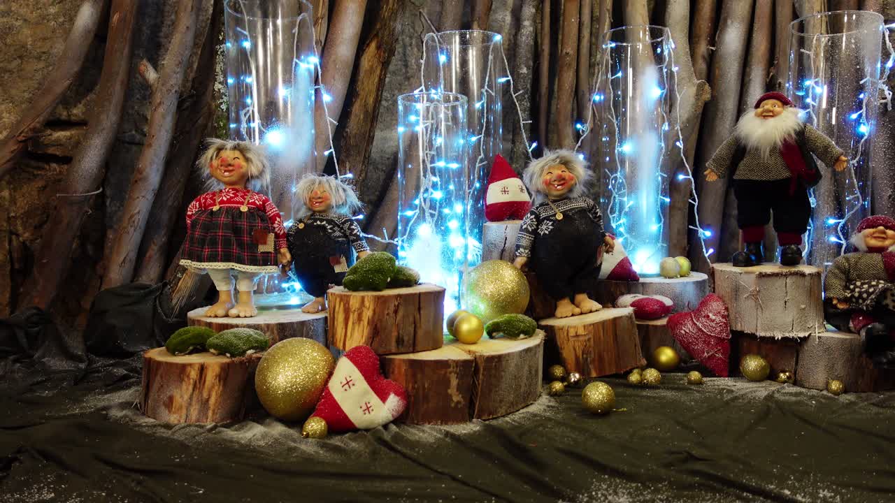 Christmas Background with Toys and Lights