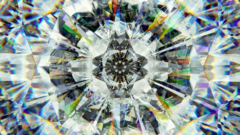 sparkling gemstone macro rotating seamless loop. kaleidoscope