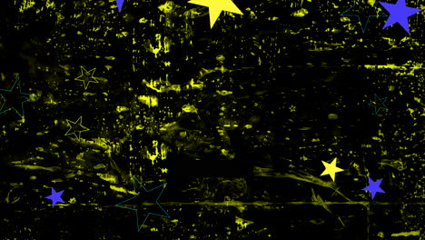 Blue-and-yellow-stars-on-hipster-texture