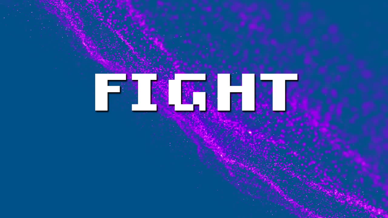 animación de la lucha en fondo azul con brillo