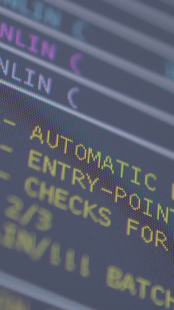 Code on screen with focus on automatic processes and entry points