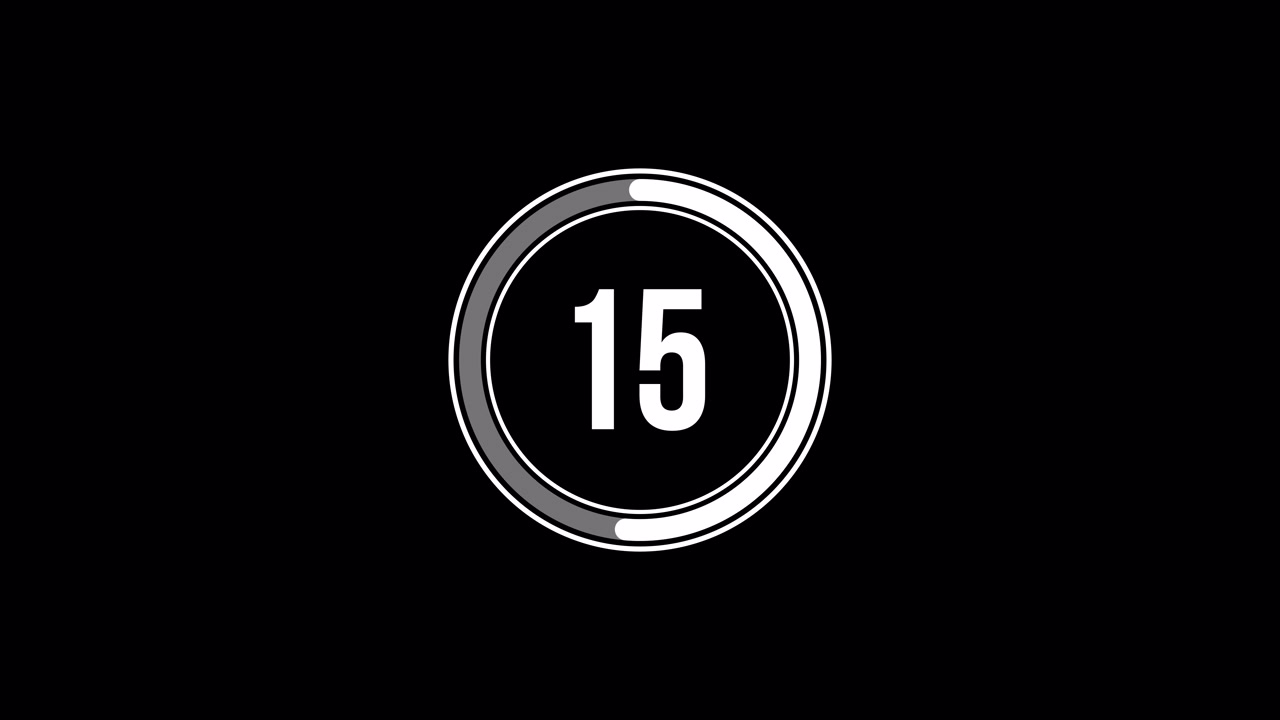 30 Second Countdown Timer on Black Background