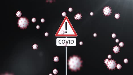 Animación-De-Letrero-Con-Texto-Covid-Sobre-Células-De-Virus