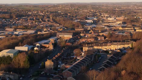 aerial video footage of industrial buildings and housing