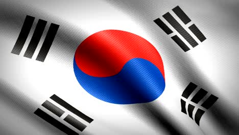 la bandera de corea del sur. animación de bucle sin costuras. video de alta definición en 4k