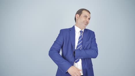 el hombre de negocios tiene picazón.