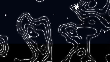 animación de líneas blancas en movimiento sobre las estrellas