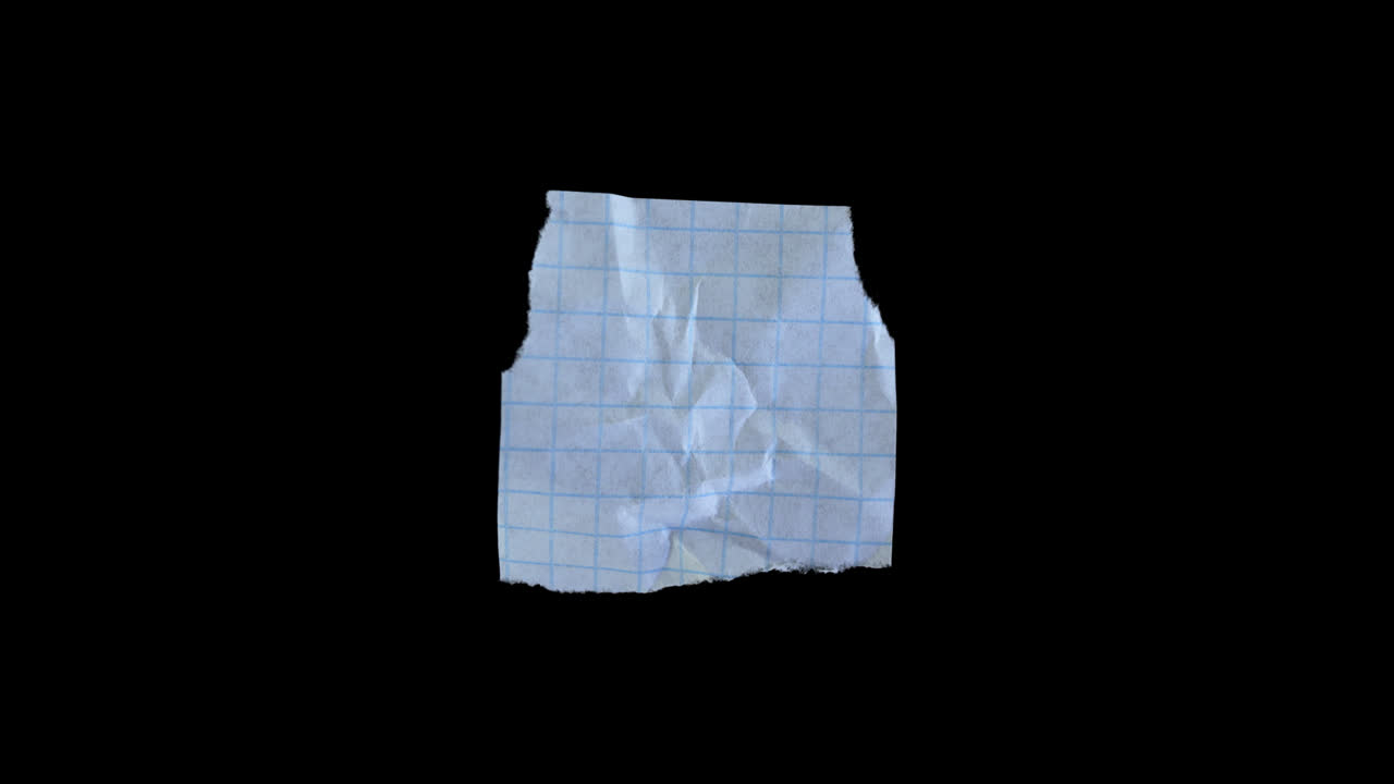 Crumpled Graph Paper Unfolding on Black Background