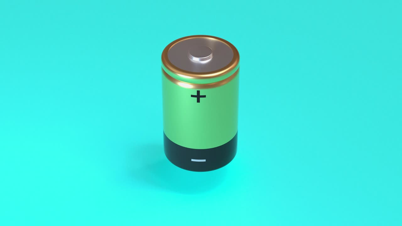 batteria d'oro nera astratto rendering 3d movimento sfondo verde