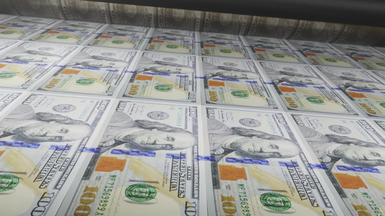 새로운 화폐 인쇄: 인플레이션 개념과 100 달러 지폐