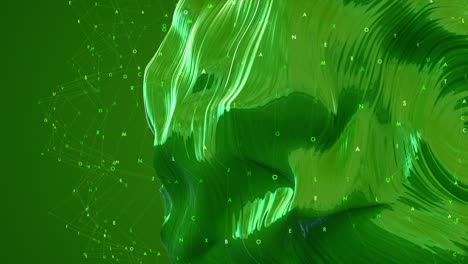 abstract 3d shape slowly moving and morphing with numbers