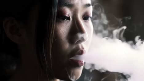 a reflective moment: contemplation and exhalation captured in intimate frames of a woman engaging with smoke, revealing a layered emotional experience