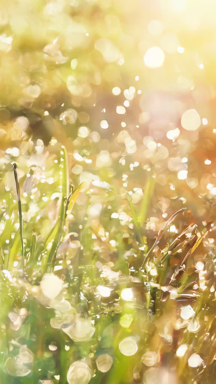 물방울이 맺힌 풀밭