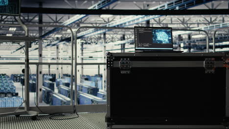ai coding script powering neural networks running on laptop in server room
