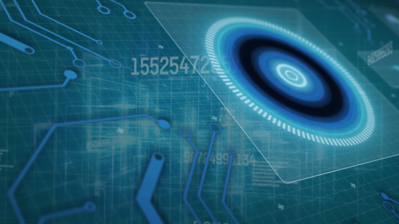 animación del escaneo del alcance, el cambio de números y el procesamiento de datos