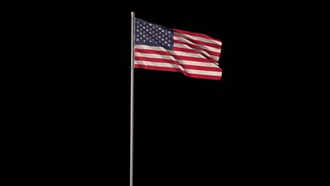 us flag with alpha channel, 4k video is transparent, united states