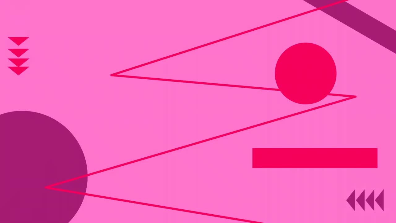 animación de círculos rosados y formas abstractas que se mueven sobre un fondo rosado